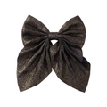 Dettaglio di un grande fiocco per capelli nero a doppio strato con glitter dorati - Nero Brillantini (1)