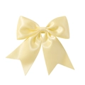Pastel cream yellow satin bow hair clip with silk texture for girls' pastoral style - Beige