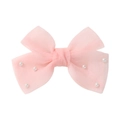 Fermaglio per capelli in tulle rosa con delicate perle per bambini e bambine piccole - Rosa Chiaro