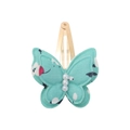 Blue butterfly hair clip with white dots and pearls for girls on golden metal base - Lake Blue White Polka Dot
