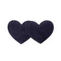 Primer plano de parches de corazón en pana azul oscuro con superficie de textura acanalada - Azul Marino (1)