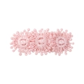 Rosafarbene Haarspange mit drei zarten bestickten Spitzenblumen für kleine Kinder - 3D Gestickte Dreifachblume (4103)