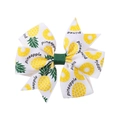 Barrette à cheveux pour enfant avec nœud imprimé ananas et ruban blanc et vert - Imprimé Ananas Blanc (19)