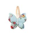 Blue double-layer floral butterfly hair clip with white pearls and gold BB metal clip - Pale Blue Strawberry
