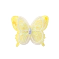 Barrette papillon en dentelle jaune vif avec paillettes scintillantes et centre en cristal - Jaune Vif (10)