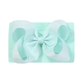 6.3-inch mint green baby headband with large textured grosgrain bow and soft elastic band - Mint Green (313-313)