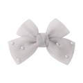 Barrette à cheveux violet clair en tulle avec perles blanches pour coiffure de princesse - Gris clair