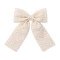 Détail du nœud en dentelle crème avec broderies florales 3D élégantes pour cheveux - Blanc Crème (21)