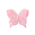 Barrette papillon en dentelle rose double couche avec paillettes et strass brillants - Light Pink (11)