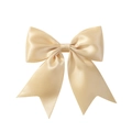 Elegant champagne satin bow hair clip for girls with a glossy finish and classic fishtail cut - Champagne
