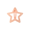 Peach pink star-shaped hair clip with sparkling glitter coating for kids and women - Glitter Peach (48)