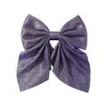 Fiocco per capelli in raso viola scuro con brillantini oro accessorio elegante ragazza - Viola Brillantini (5)