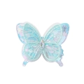 Barrette papillon vert menthe avec paillettes brillantes et strass central - Bleu Clair (17)