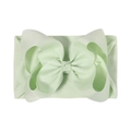 Mint green 6.3 inch baby headband with a large ribbed jacquard bow and elastic nylon band - Mint Green (520-108)