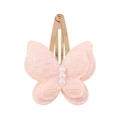 Pince à cheveux papillon en tulle rose avec paillettes scintillantes et perles pour filles - Rose Clair