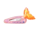 Pinza para pelo de cola de sirena rosa con lentejuelas brillantes y perla niña - Degradado Naranja Amarillo