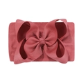 Dusty pink baby headband with large 6.3 inch grosgrain bow and soft elastic nylon band - Grey Pink (141-080)