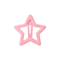 Sweet pink star-shaped snap hair clip with hollow Y2K design and glossy enamel finish - Pink