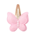 Fermaglio per capelli a farfalla rosa a doppio strato con paillettes e perle - Rosa