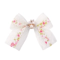 Fermaglio per capelli con fiocco in pizzo motivo floreale e perle per bambine stile - Stampa Floreale Rosa (4)
