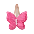 Barrette papillon rose pailletée faite main avec perles pour enfants et bébés - Rose rouge