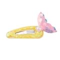 Handmade mermaid tail hair clip with yellow sequins, pink fin and pearl for girls - Yellow Mermaid Tail (5)