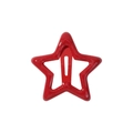 Y2K vibrant red star-shaped BB hair clip with glossy lacquer finish for girls - Red (12)
