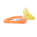 Handmade orange sequined mermaid tail hair clip with pearl detail and metal BB clip - Bright Orange Mermaid Tail (6)