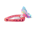 Pinza de pelo de sirena rosa para niñas con lentejuelas arcoíris y detalle de perla - Bright Pink Iridescent