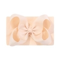 6.3 inch oversized bow baby headband in soft cream jacquard fabric for infants - Light Orange Pink (112-022)