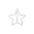Y2K style white star-shaped hollow BB hair clip for children with glossy finish - White (18)