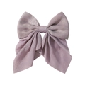 Elegante fermaglio per capelli con fiocco in raso lavanda e trama setosa lucida - Viola Chiaro Brillantini (25)
