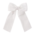 Pince à cheveux élégante en organza blanc pour filles avec de longs rubans pendants - Blanc (18)