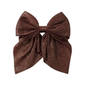 Grande fiocco per capelli in raso bordeaux con fili metallici dorati scintillanti - Rosso Scuro Oro Brillantini (33)