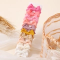 Set of 10 handmade fabric bow hair clips for girls in various soft macabre colors - Vibrant Warm Mix (10AG)