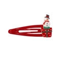 Barrette de Noël rouge pour enfants avec bonhomme de neige et boîte cadeau - Bonhomme de Neige & Coffret Cadeau (2)