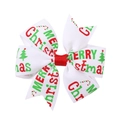 Fiocco per capelli bianco natalizio con stampa Merry Christmas e nastro rosso - Stile Stampa Lettere Merry Christmas (2)