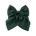 Fermaglio per capelli a fiocco in raso verde scuro con glitter dorati - Verde Scuro Brillantini (39)
