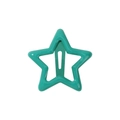 Y2K turquoise star-shaped BB hair clip with smooth lacquered metal finish for kids - Cyan (35)