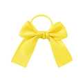 Vibrant yellow bow hair tie made of premium satin ribbon with elastic rubber band - Bright Yellow (10)