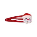 Pince à cheveux rouge en métal avec figurine de Père Noël mignonne pour Noël - Style Père Noël (3)