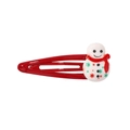 Pince à cheveux bonhomme de neige de Noël avec émail rouge et motif flocon festif - Style Bonhomme de Neige Blanc (4)