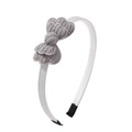 Kids hair hoop with grey crocheted bow and white anti-slip band for girls - Gray