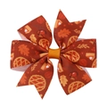 Fiocco per capelli bimbi Ringraziamento con stampa di foglie d'acero e zucca autunnale - Torta di Zucca Rosso Marrone (2)