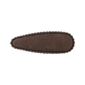 Waterdrop-shaped dark brown hair clip with fuzzy texture and scalloped edges - Dark Coffee (3)