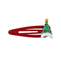 Barrette à cheveux BB rouge en forme de goutte avec motif sapin de Noël pour filles - Style Sapin de Noël (6)