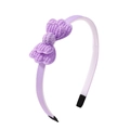 Light purple macaron style headband with a 3D knitted bow accent for kids and girls - Light Purple