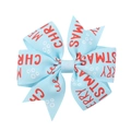 Fiocco per capelli natalizio celeste con scritta Merry Christmas rossa e pois bianchi - Stile Lettere Grandi Merry Christmas Blu Chiaro (5)