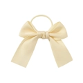 Elegant cream white satin bow hair tie with high-elasticity rubber band for girls - Cream White (40)