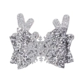Silver glitter Christmas hair clip with reindeer antlers and snowflake charm - Silver Antler Snowflake (5)